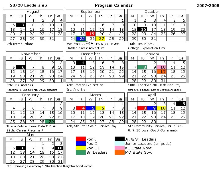 2007 calendar august